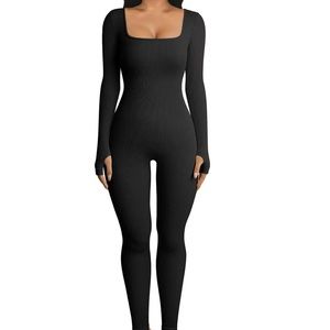 OQQ Women’s Ribbed Long Sleeve Jumpsuit